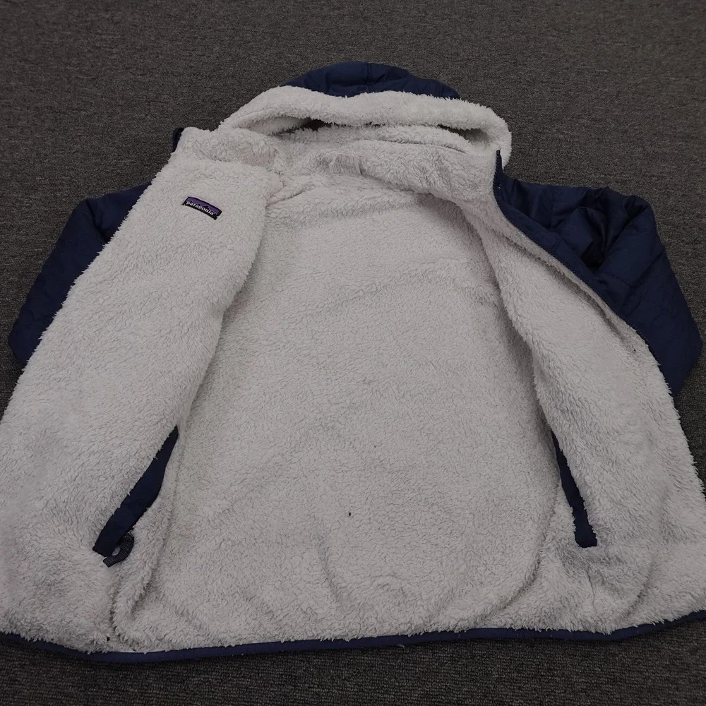 Patagonia Puffer Jacket Girls XL 14 Blue Reversible Dream Song Hoody 68180